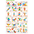 Jouets de jardin d&#39;enfants exquis Feuilles en bois massif Blocs de puzzle avec cartes-guides